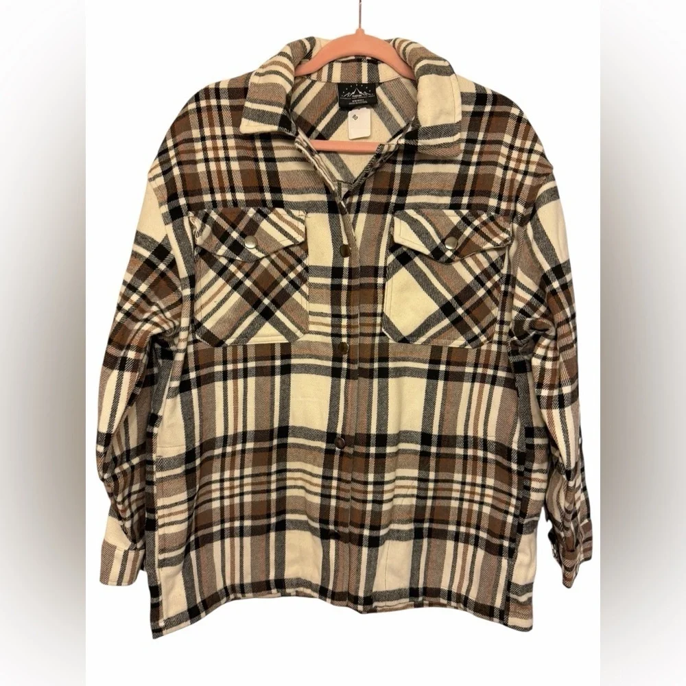 HFX Womens Plaid Shirt Jacket